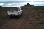 Driving in the remote desert of Patagonia